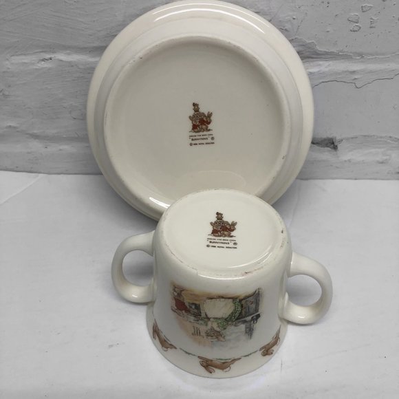 ROYAL DOULTON Vintage Bunnykins Nurseryware Infant 2-Piece Set - Picture 2 of 3